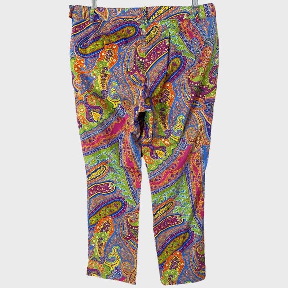 Lauren Ralph Lauren Paisley Rainbow Pants Women's Petite 6P Hippy Boho Woodstock - Picture 3 of 10